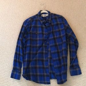 Blue flannel button down